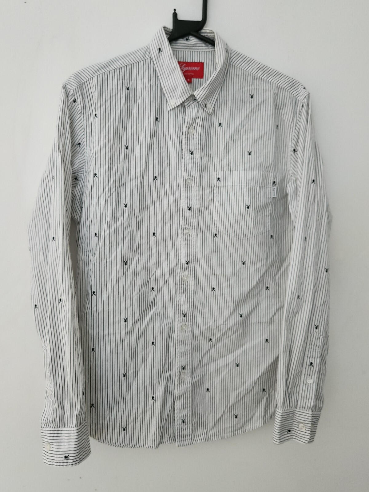SS11 Supreme x Playboy Oxford Shirt S small white vintage 2011 Rare Button Up