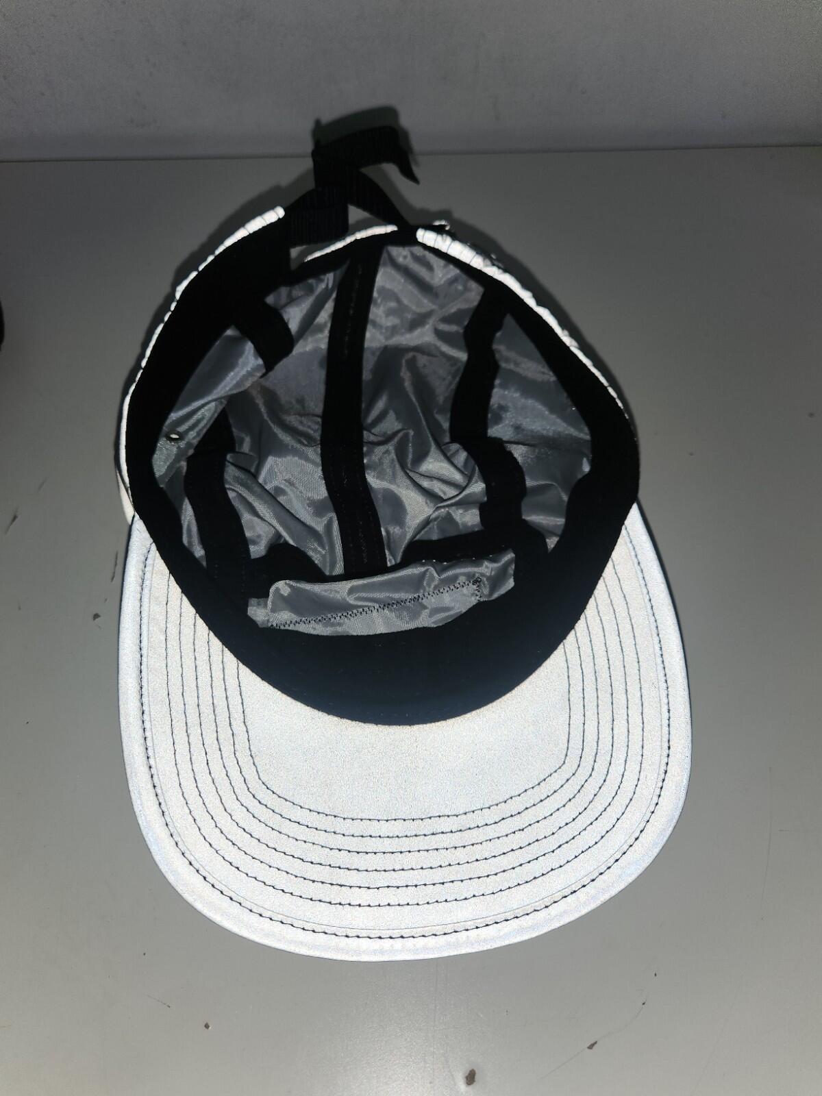 SS20 Supreme Reflective Camp Cap Black Silver Hat Box logo Made In U.S.A
