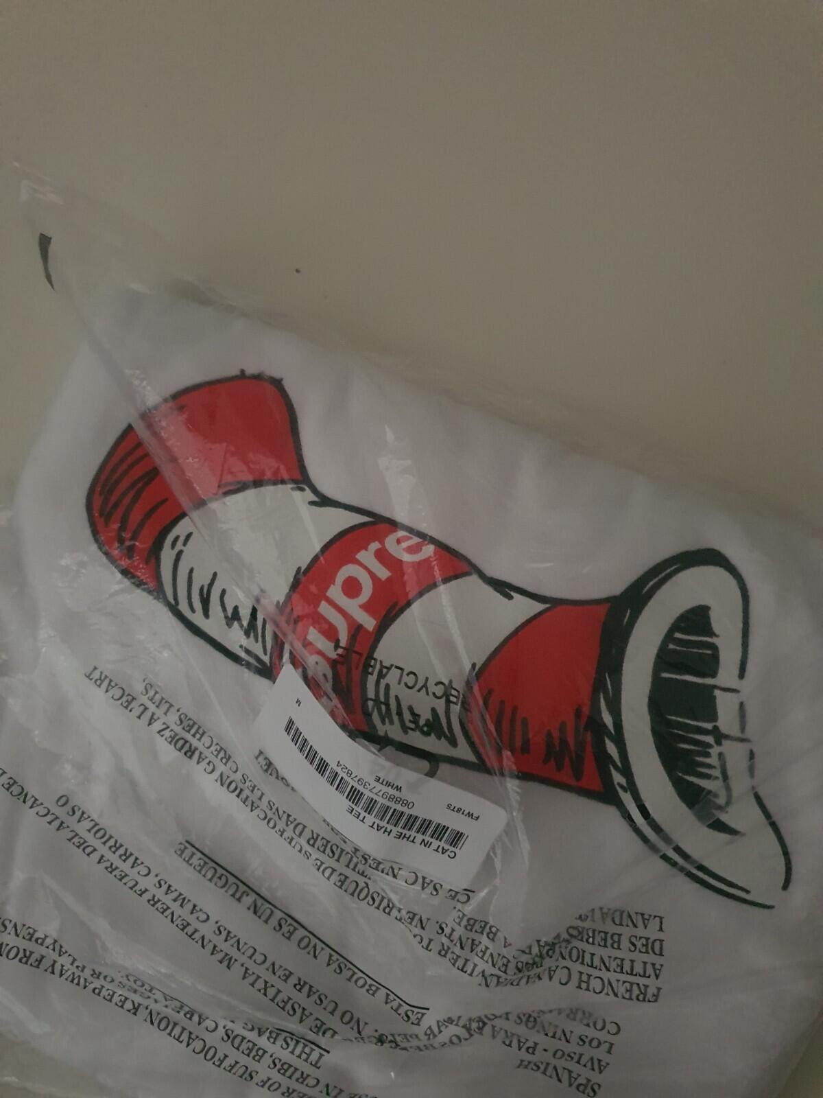 FW18 Supreme Cat In The Hat Tee White Size M