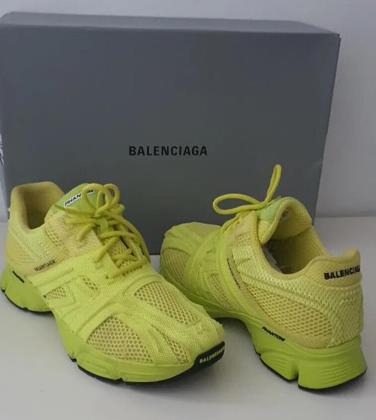 £525 BALENCIAGA Phantom Sneaker Lime And Black UK 10 US 11 EUR 44 trainers Mesh
