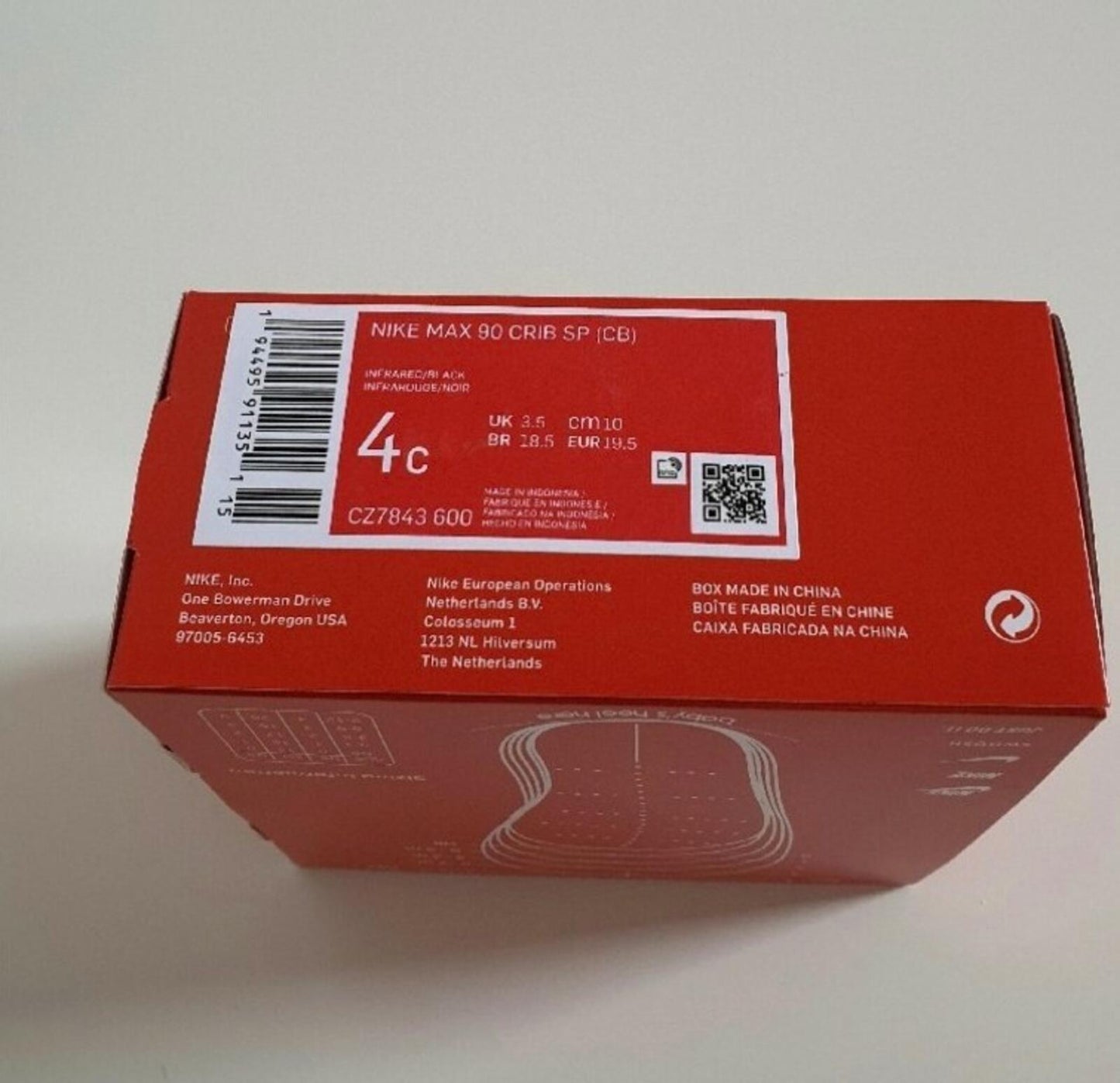 Nike Max 90 Crib SP (CB) US 4C UK 3.5 EUR 19.5 Reverse Duck