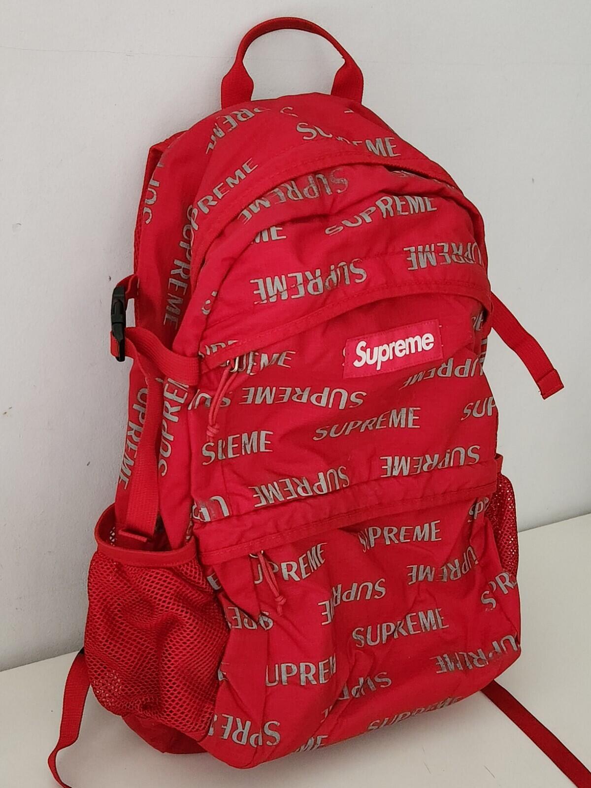 FW16 Supreme 3M Reflective Repeat Rucksack Rot