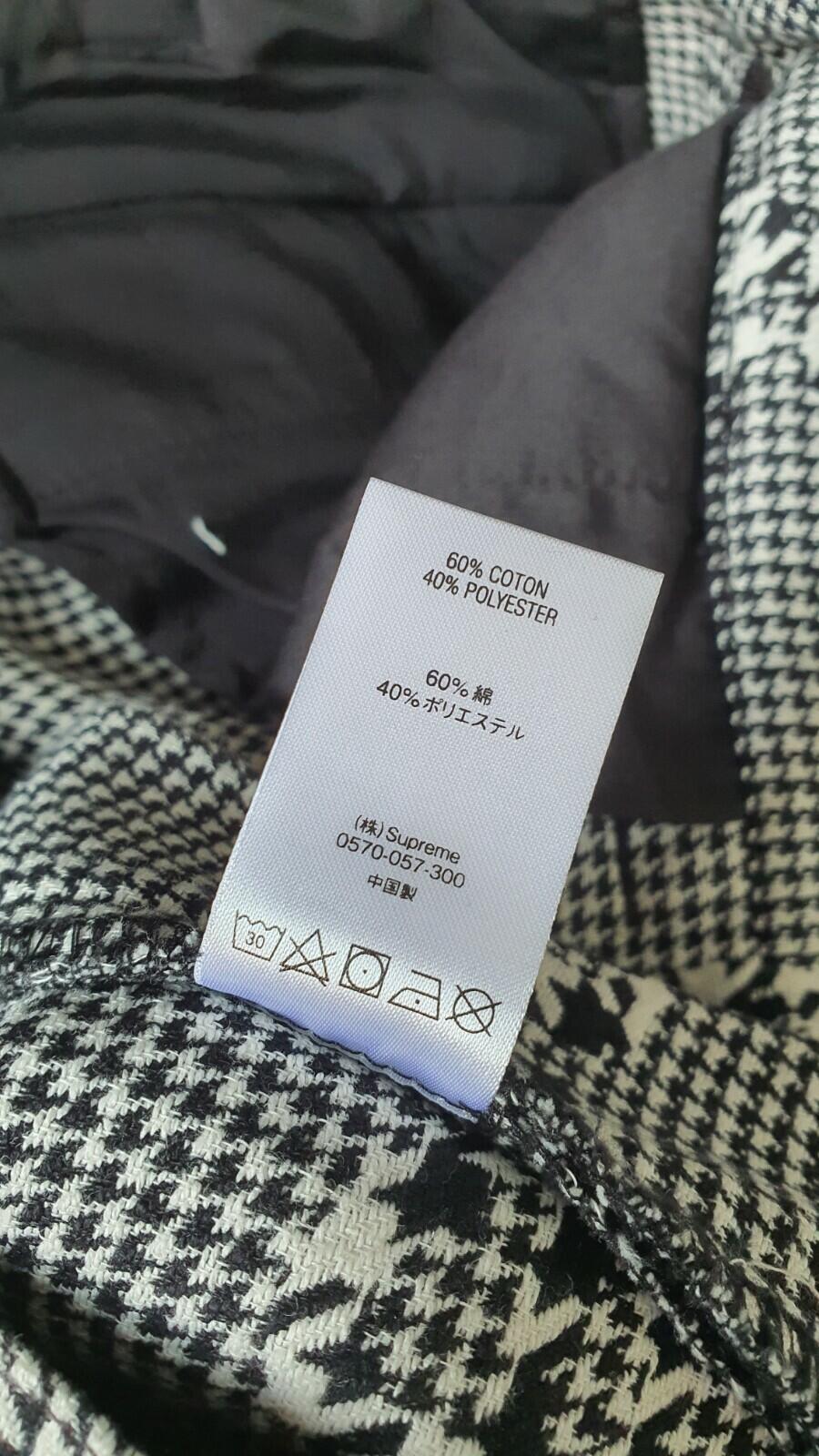 FW20 Supreme Black Houndstooth Work Pant Size 30 W30 L30