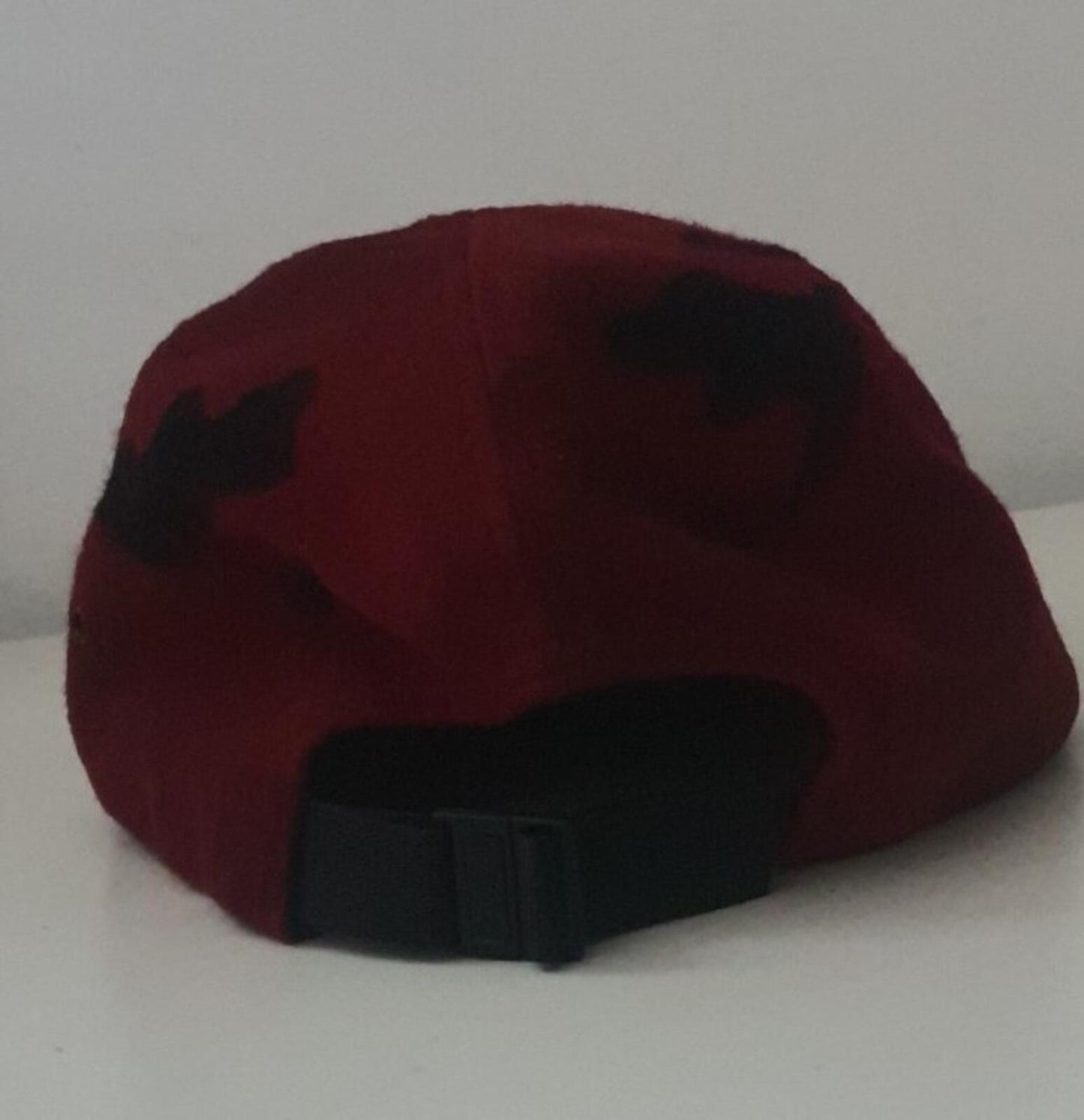 FW17 Supreme Camo Wool camp cap Burgundy Hat Red Box Logo
