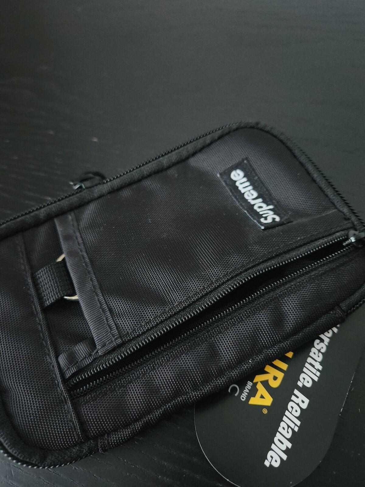 FW19 Supreme schwarze kleine Reißverschlusstasche aus Cordura-Nylon, wasserabweisende Geldbörse, neu