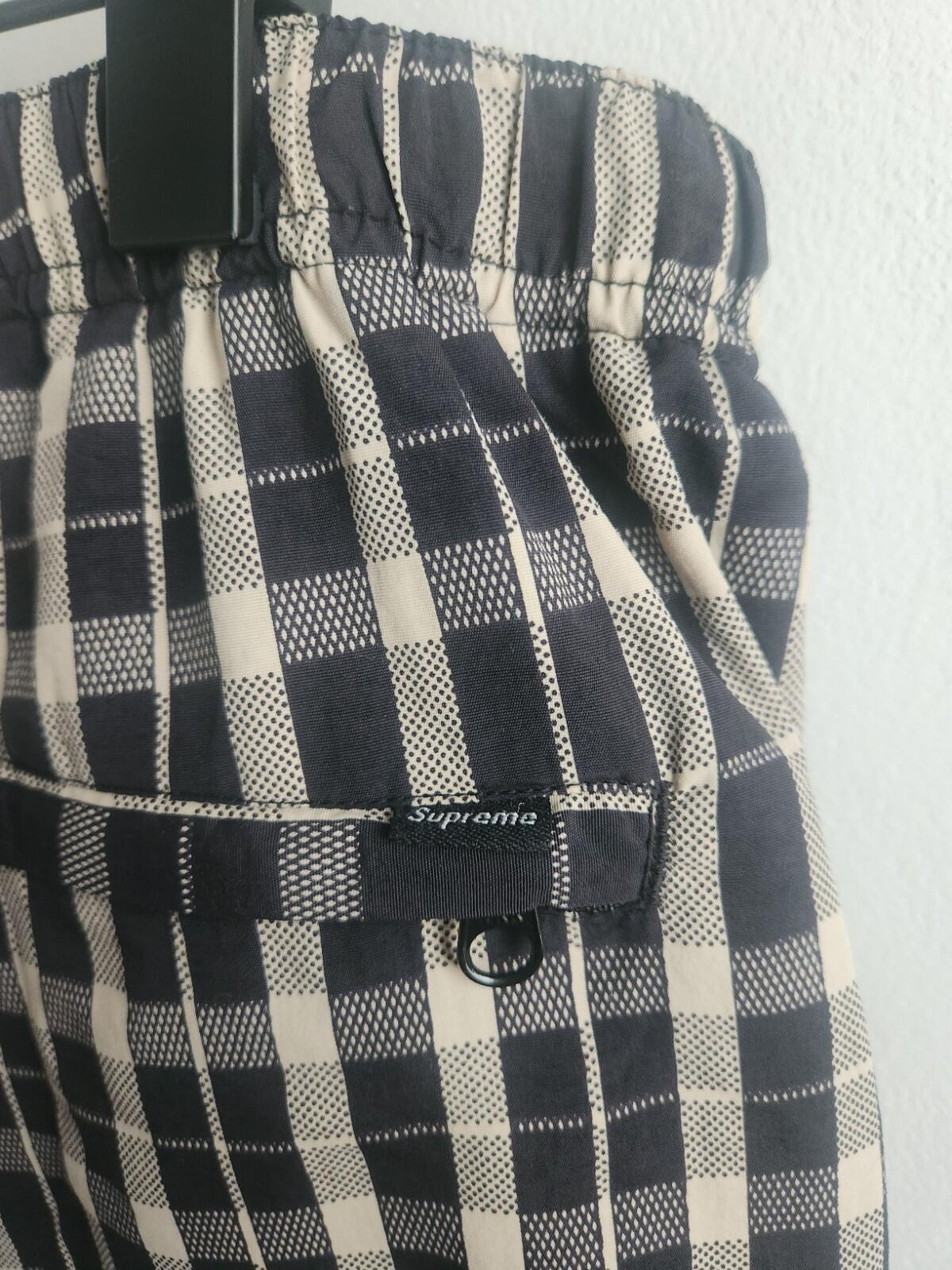 FW18 Supreme Nylon Plaid Track Pant Tan Trousers Size M Medium Nylon Pant