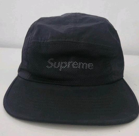 SS17 Supreme Front Panel Mesh Camp Cap Black Hat Box logo