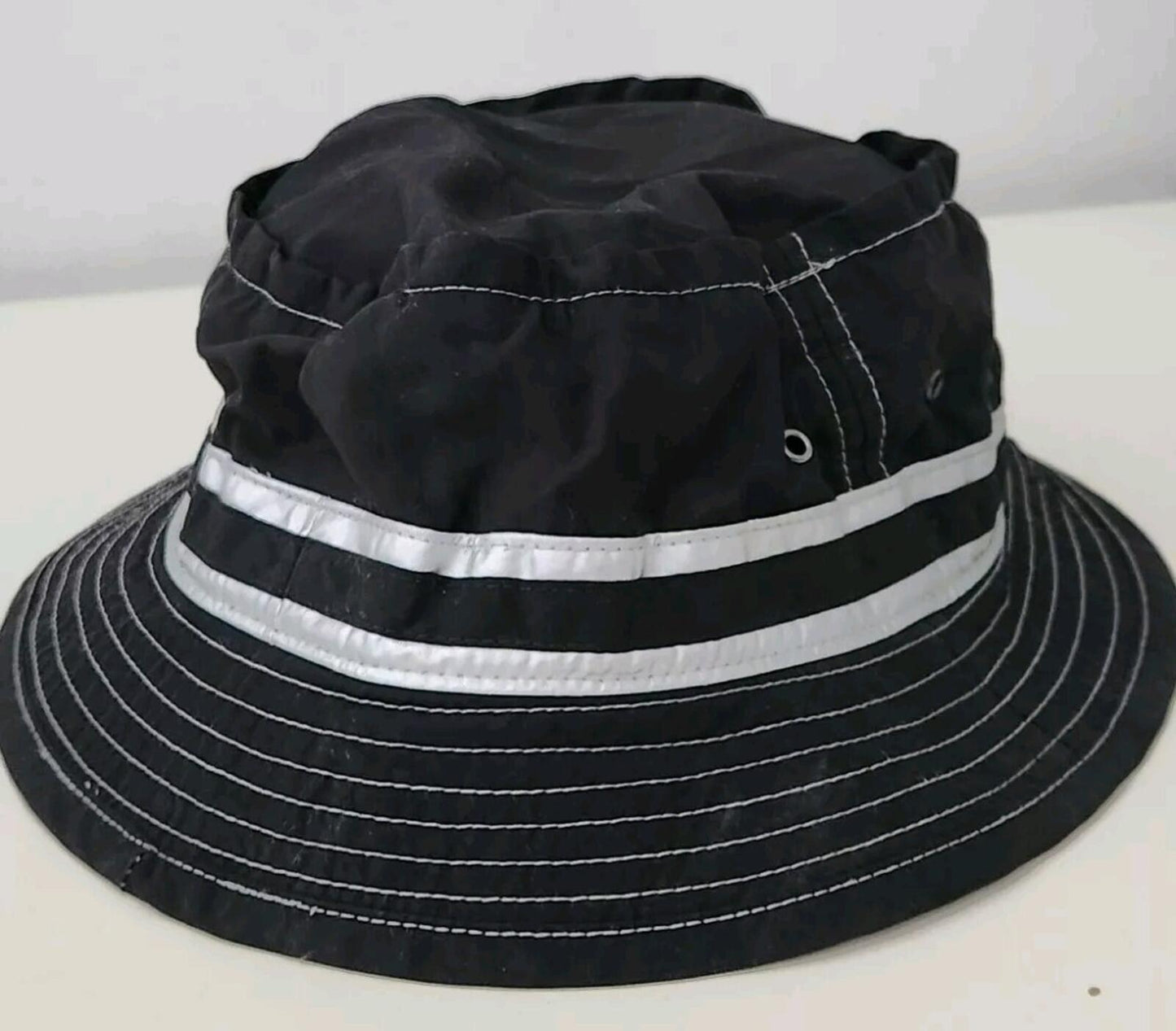 SS19 Supreme Contrast Stitch Crusher Bucket Hat Black Water Resistant Reflective