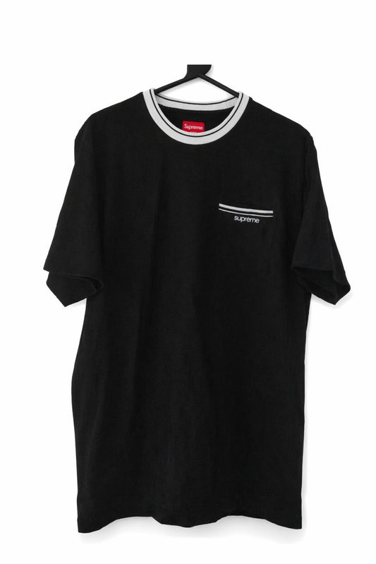 FW16 Supreme Ribbed Pocket Tee Black Size L