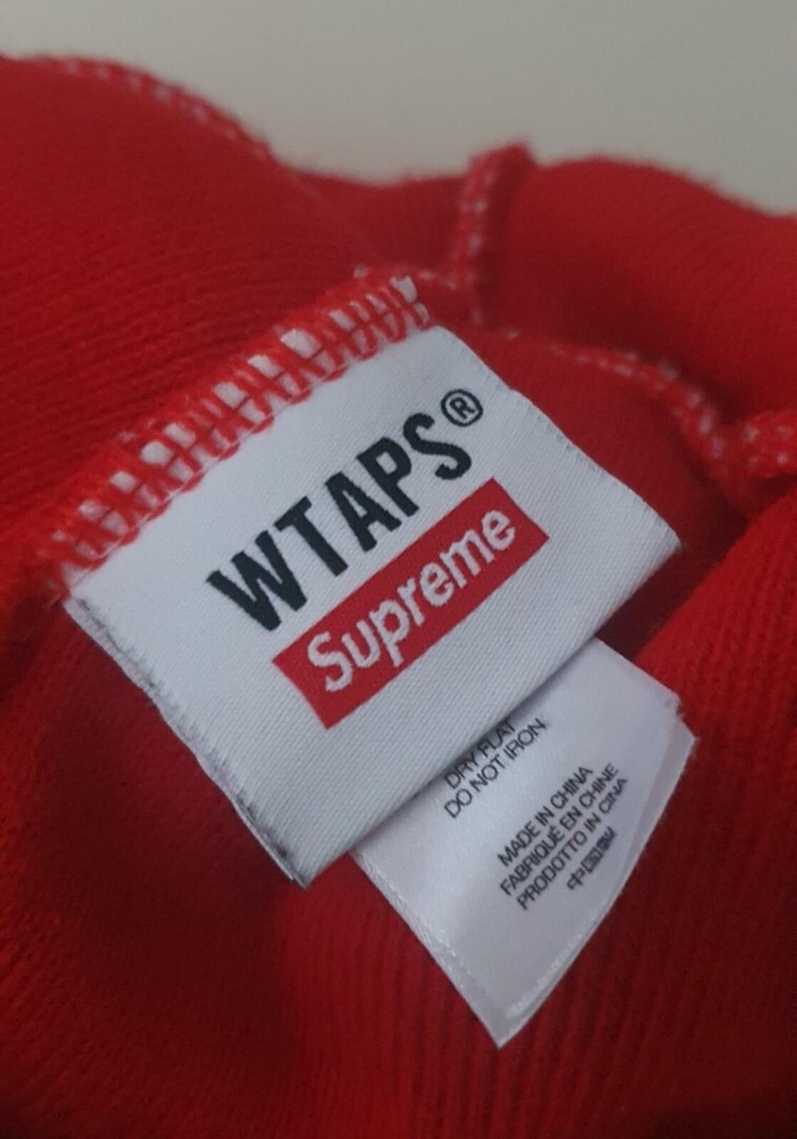 FW21 Supreme x WTAPS beanie Red White Hat