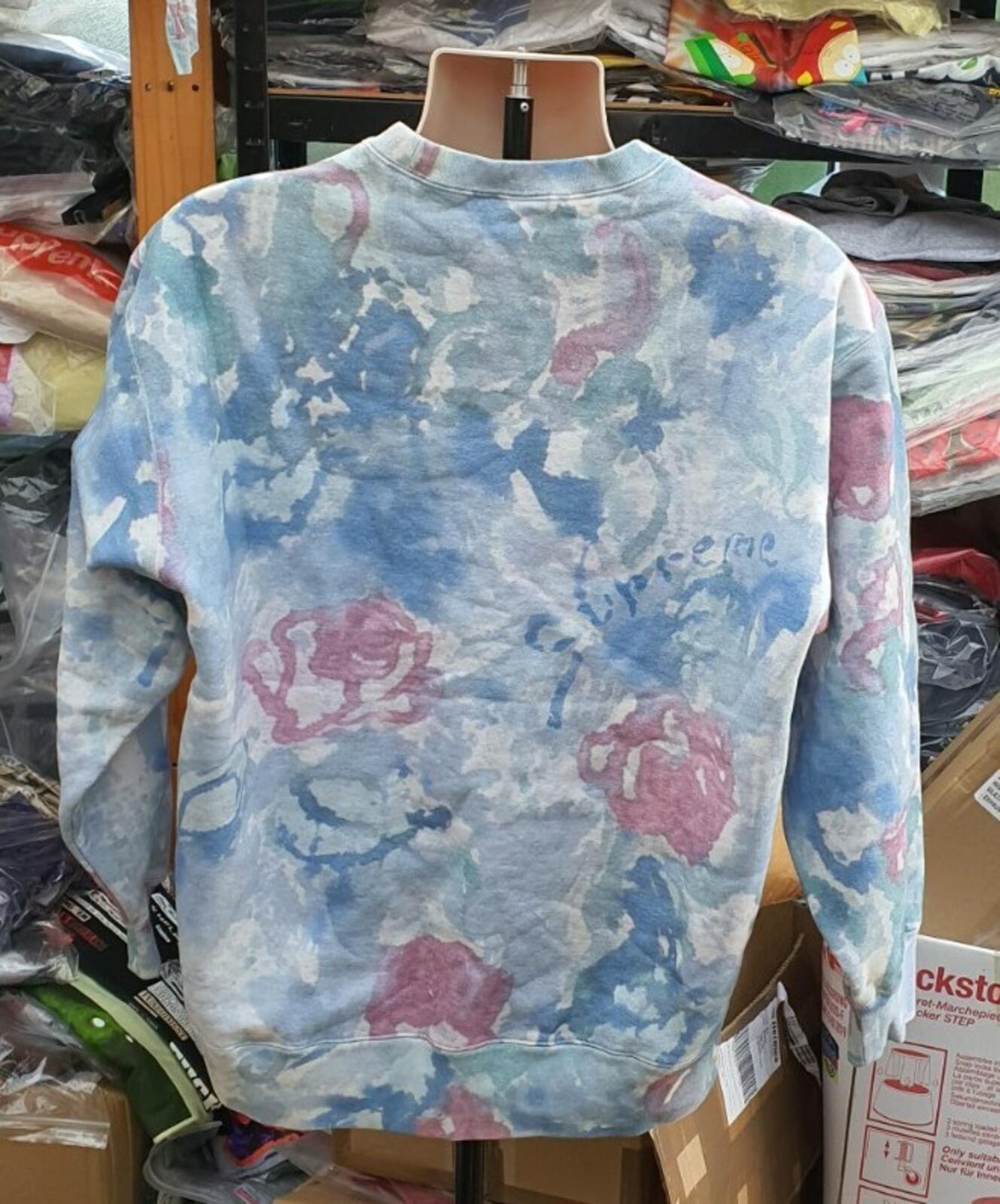 SS21 Supreme Small Box Logo Crewneck  Watercolor Floral Size M