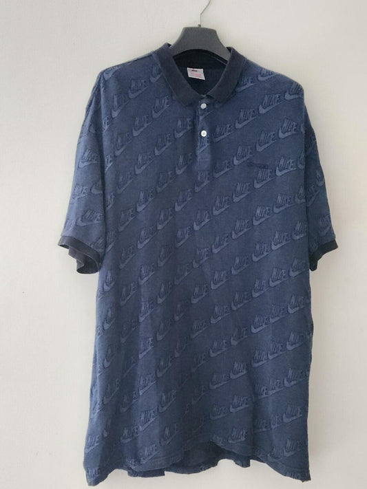 FW18 Supreme x Nike Jacquard Polo shirt DYED IN NAVY size XL