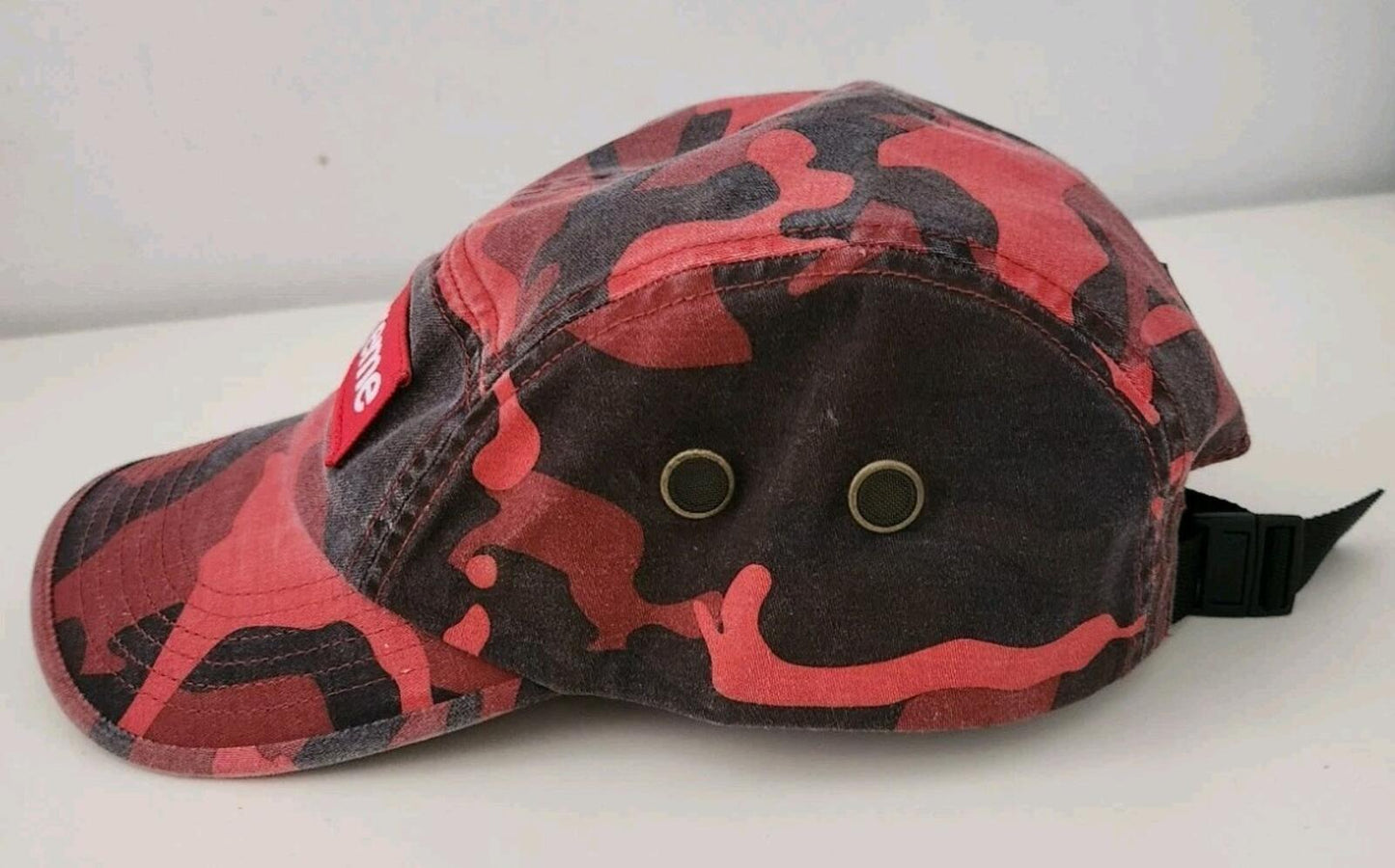 SS23 Supreme Military Camp Cap Hut Box Logo Rot Camo Camouflage