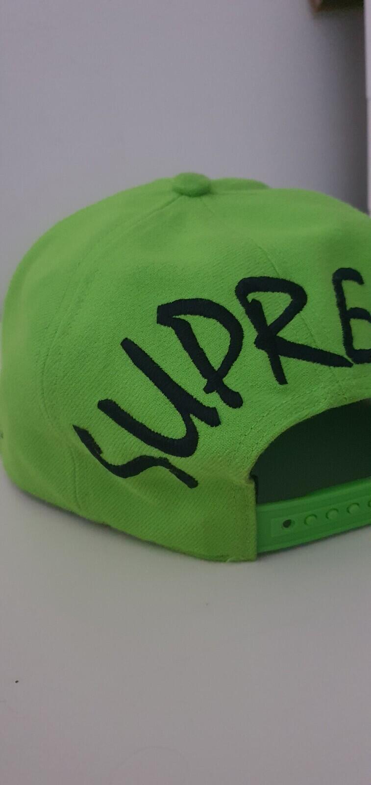 SS15 Supreme x Yankees x 47 brand lime green 5-panel cap Rare Baseball Hat