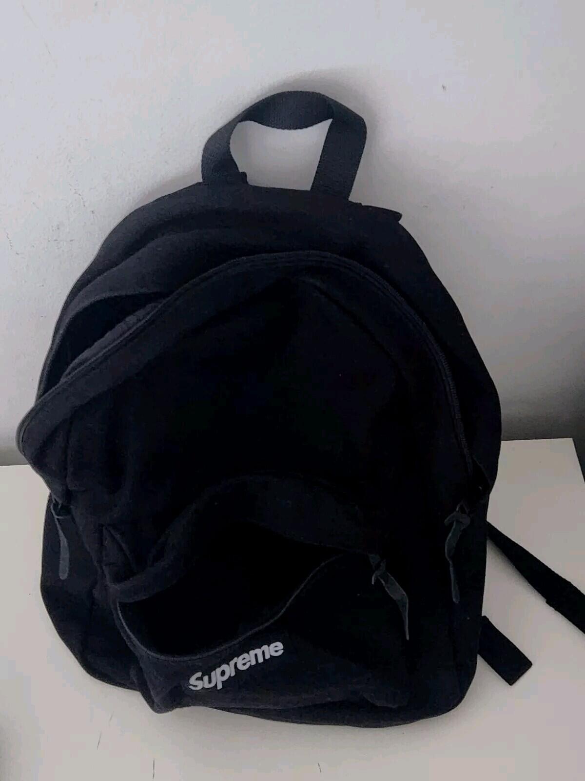 FW20 Supreme Canvas Backpack black Box Logo Bag 20L