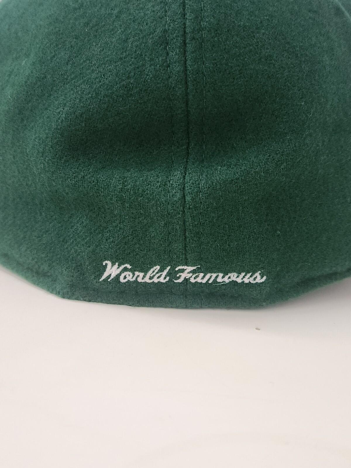 FW10 Supreme Woolrich Box Logo New Era green hat wool cap 7 3/8 Vintage 2010