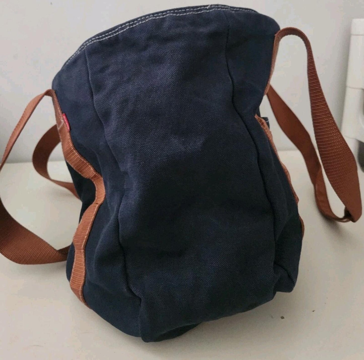 FW20 Supreme Canvas Tragetasche Rotes Box-Logo, BLAU GEFÄRBT