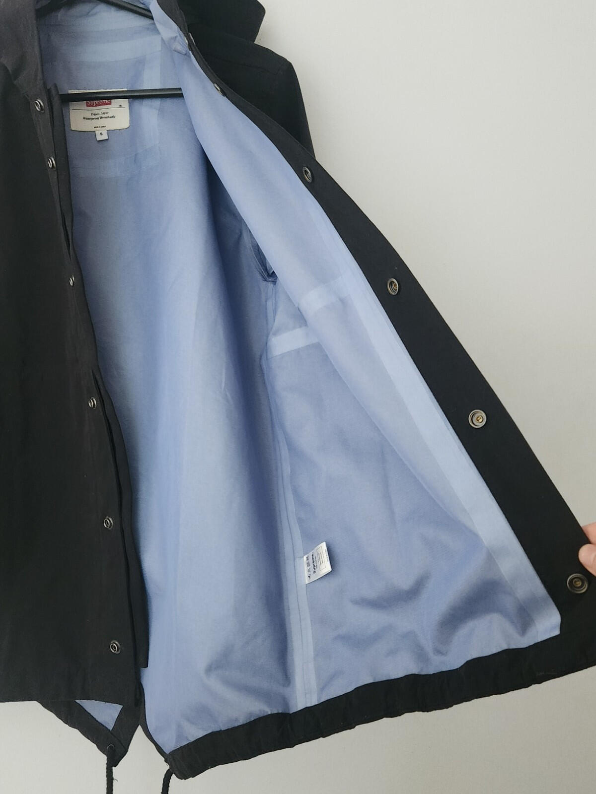 SS13 Supreme Taped Seam Fishtail Black jacket coat Parka Vintage 2013 Waterproof