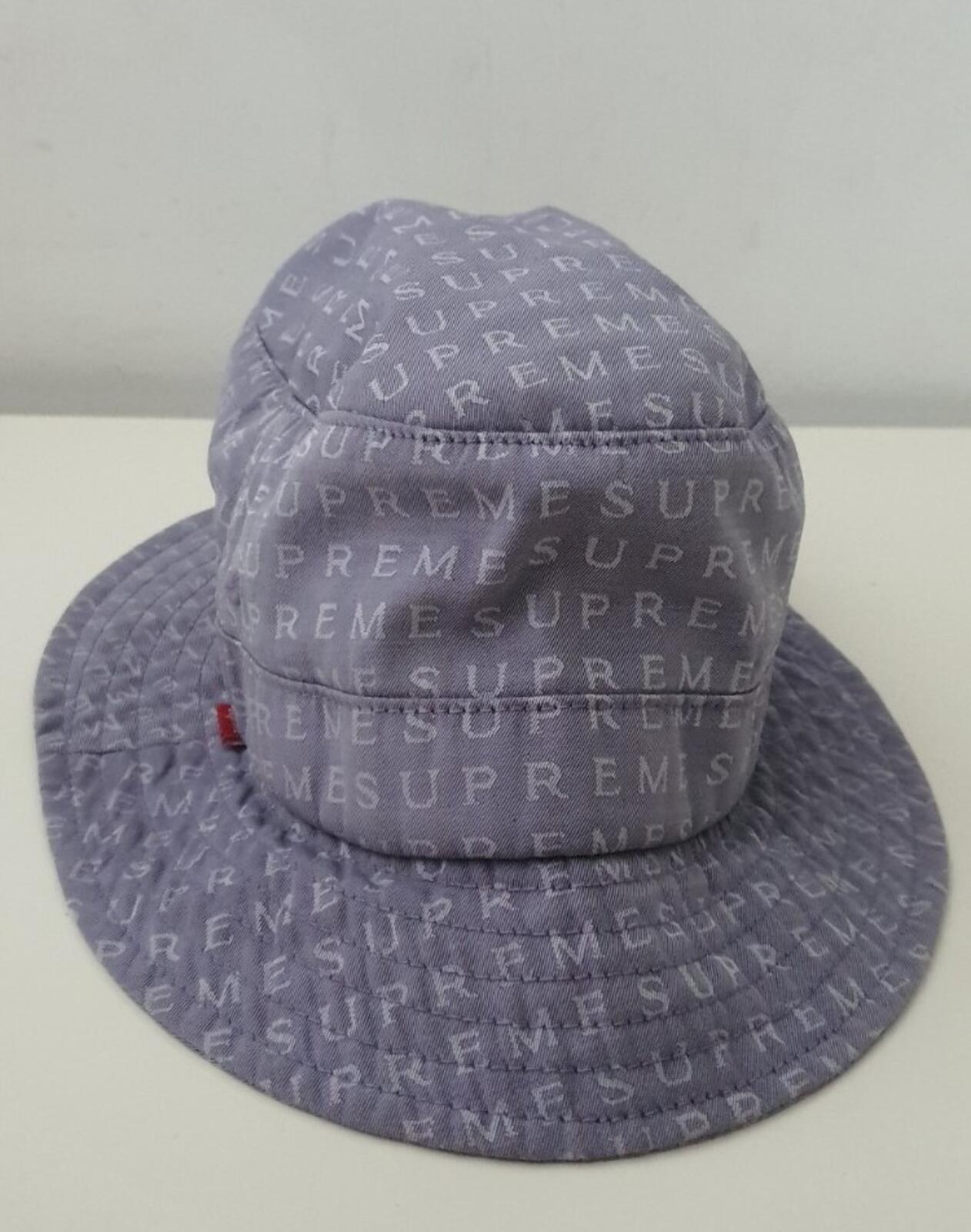 Gorro de pescador SS16 Supreme Jacquard Logos Twill triturador M/L azul