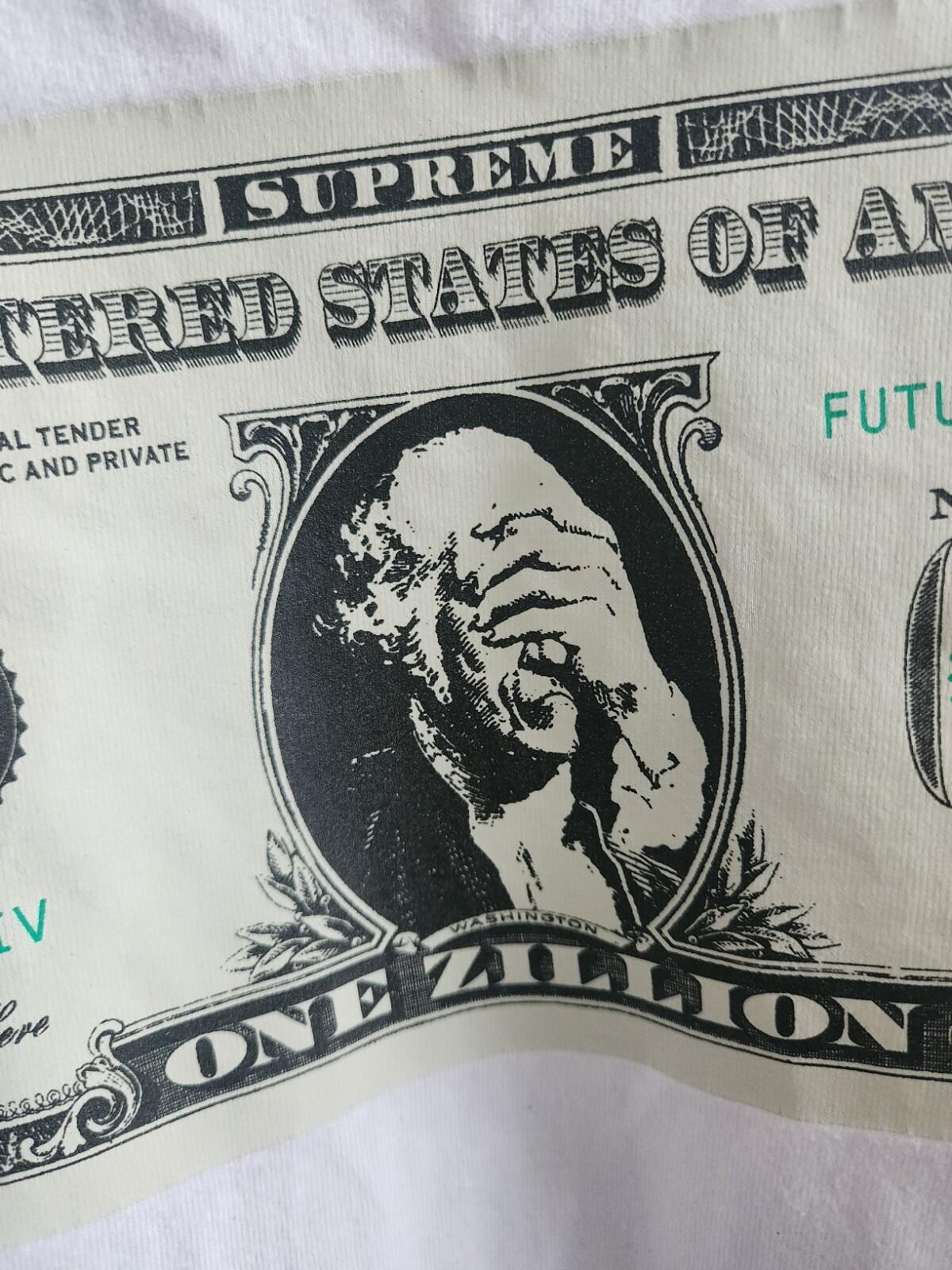 FW17 Supreme Dollar Tee White size M medium T-shirt made in USA facepalm