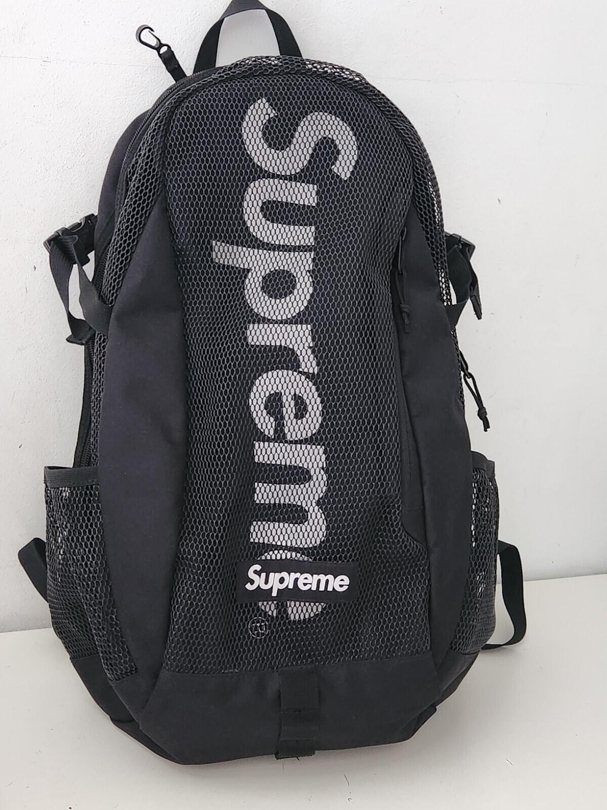 SS20 Supreme Schwarzer Rucksack Cordura Tasche Mesh Rucksack
