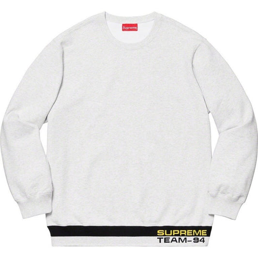 SS19 Supreme Rib Stripe Crewneck Gris Ceniza Talla M