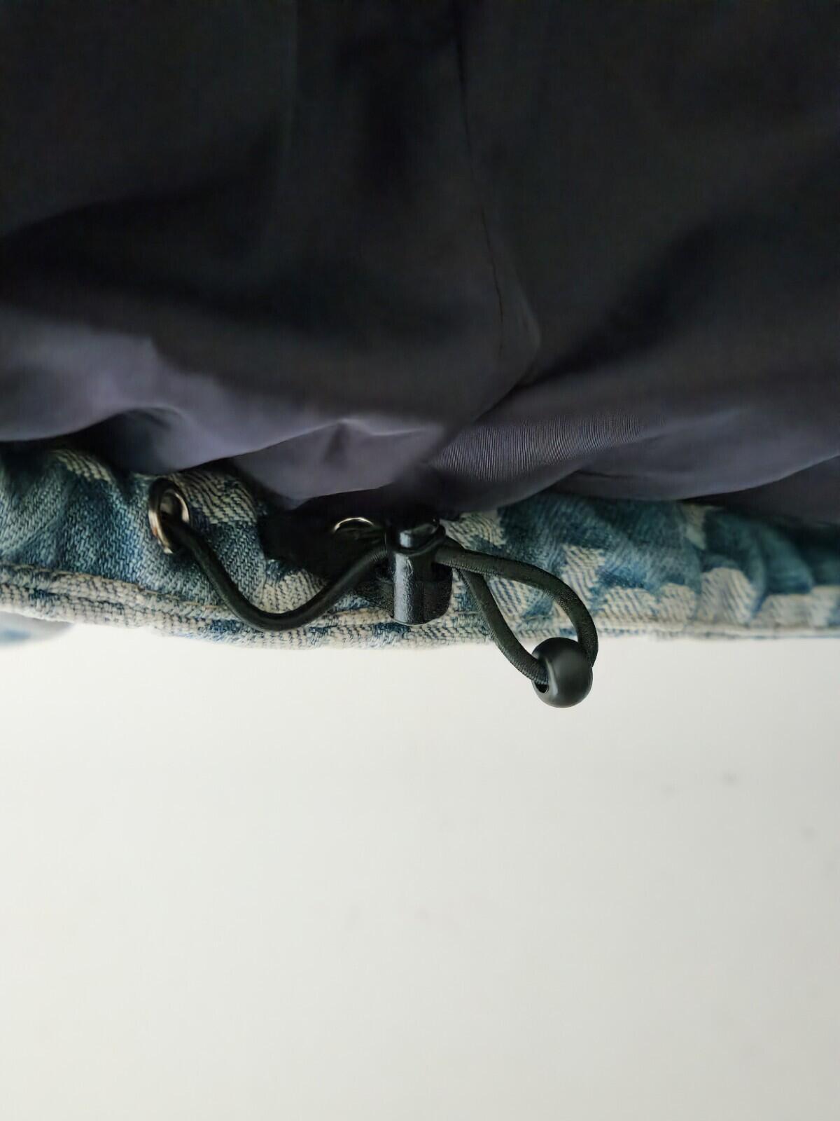 SS22 Supreme Fat Tip Jacquard Denim Puffer Jacket Blue Size S