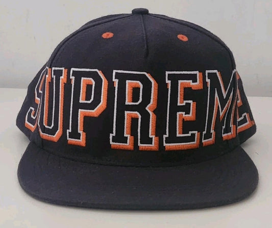 FW13 Supreme Banner 5-Panel Navy Cap Großes Logo Vintage Mütze ASAP ROCKY Selten 2013