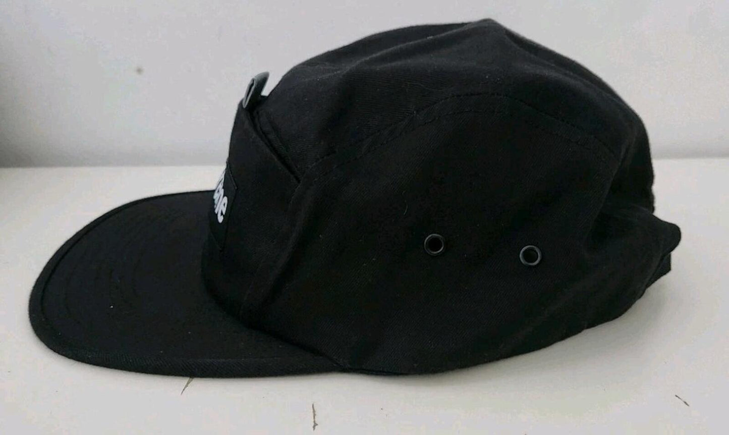SS18 Supreme reflective tab pocket camp cap black cotton hat made in USA