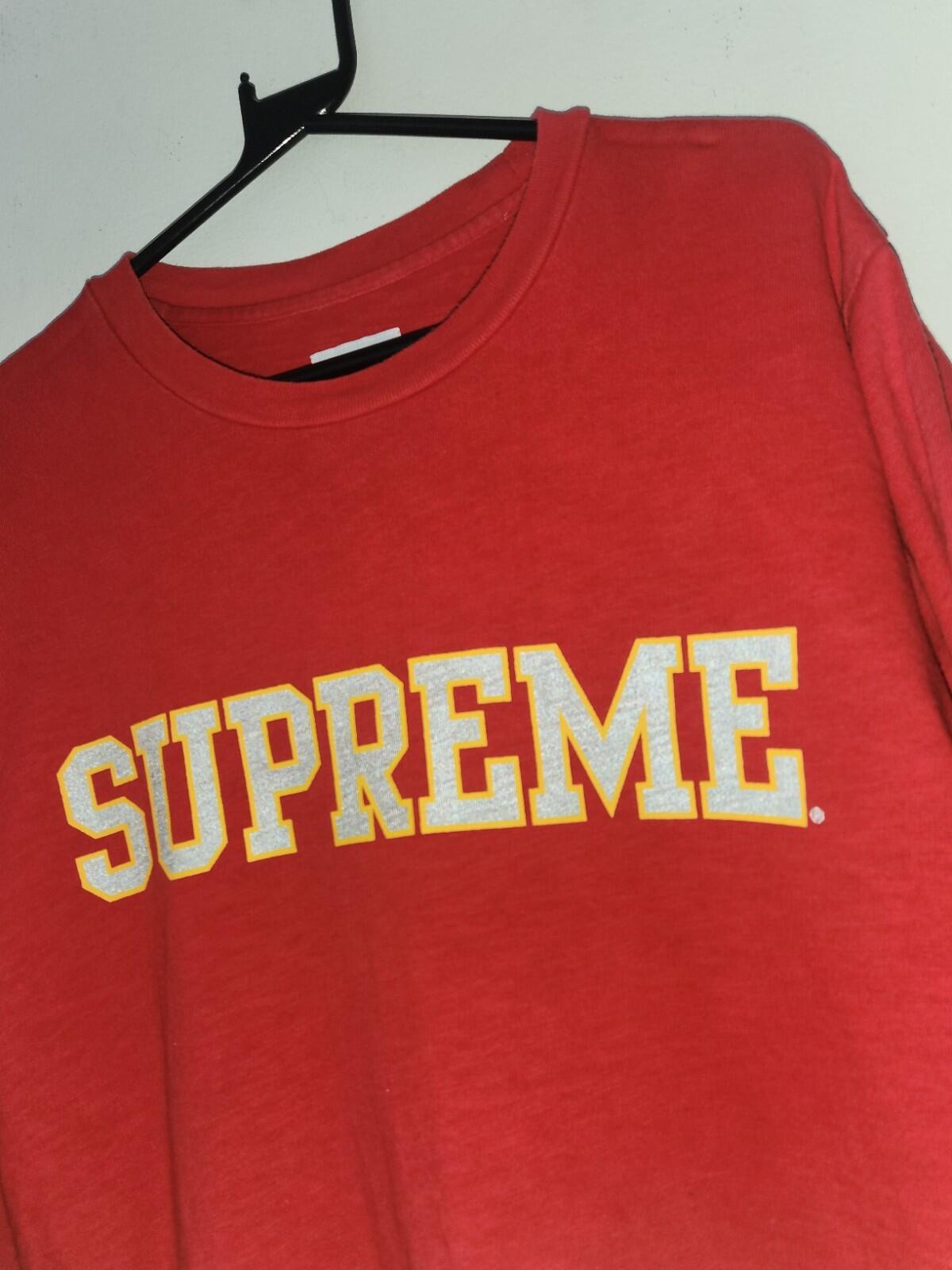 FW12 Supreme Reflective Top long sleeve L/S tee L large t-shirt Red FW12 vintage