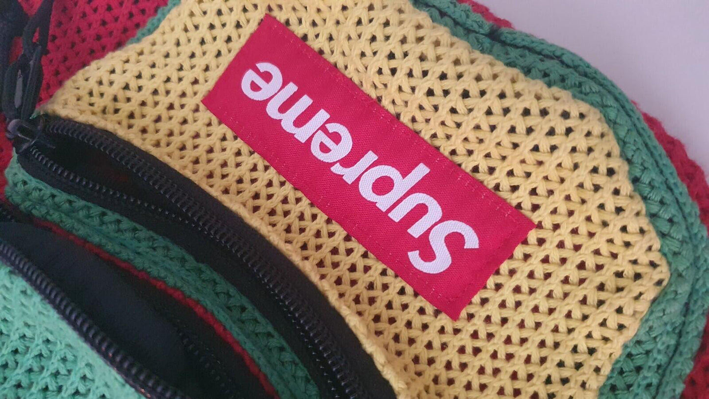 SS21 Supreme String waist bag Multicolour Jamaica rasta red green yellow
