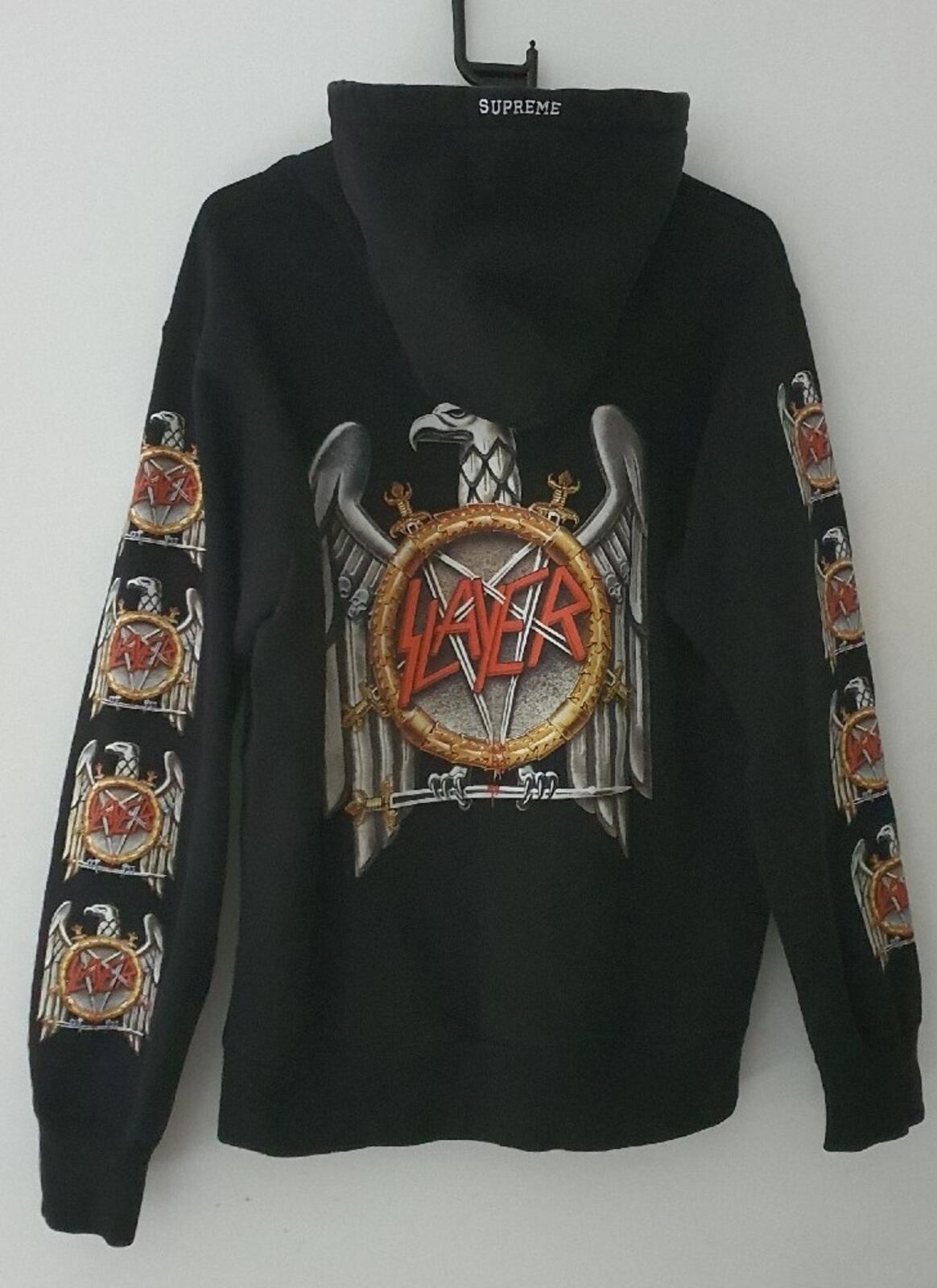 FW16 Supreme x Slayer Hooded Sweatshirt Size M Medium Black Hoodie