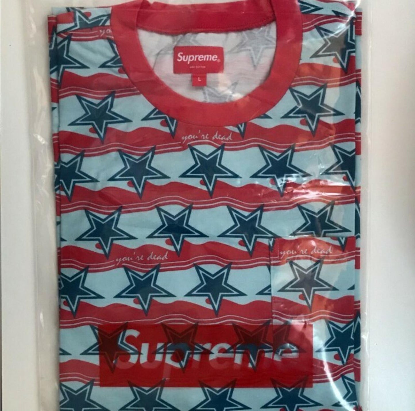SS16 Supreme You’re Dead Top size L large dark red T-shirt tee New In Dust Bag