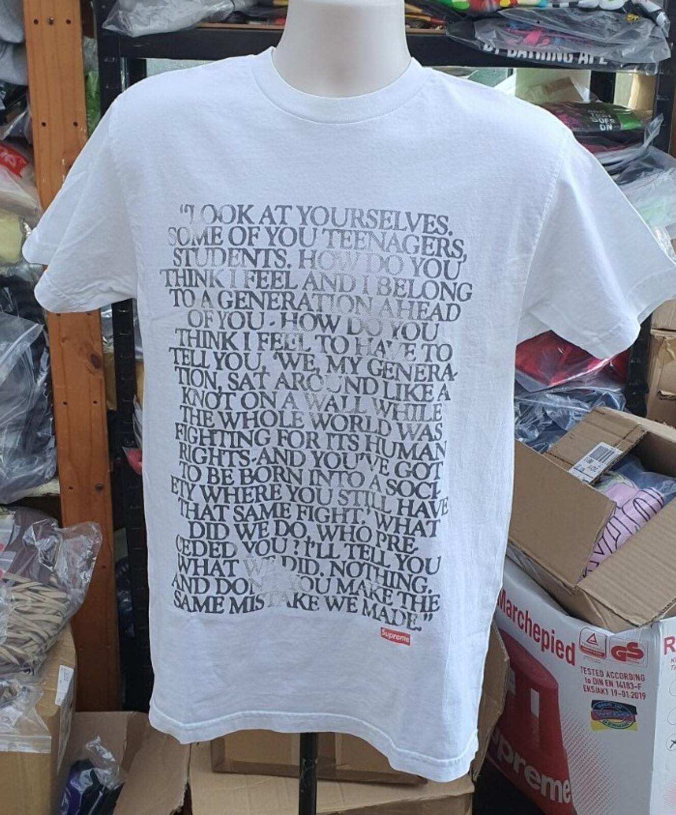SS07 Supreme x Malcolm X Tee White Size M