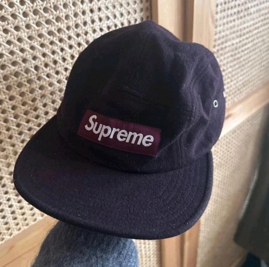 FW13 Supreme Loro Piana Wool Camp Cap hat maroon vintage italian fabric USA 2013