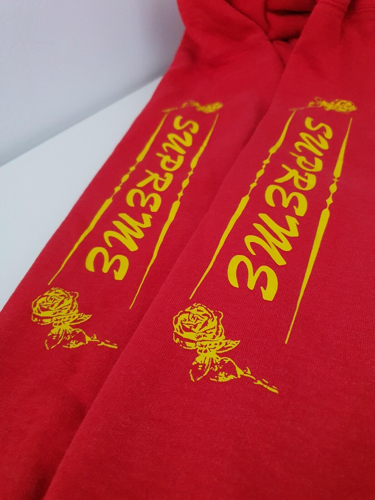 FW16 Supreme Rose Hooded Sweatshirt Red Size M