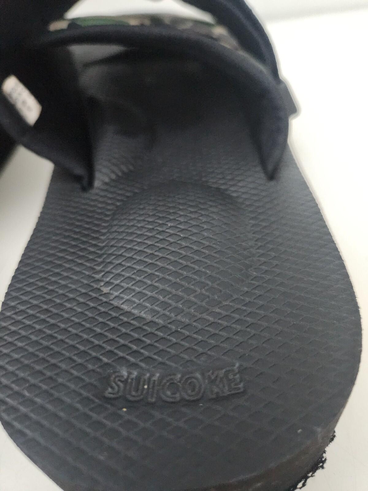 A BATHING APE Suicoke ABC Kaw-Ape £195 Schwarze Sandalen BAPE Camo Slides UK 7 US 8