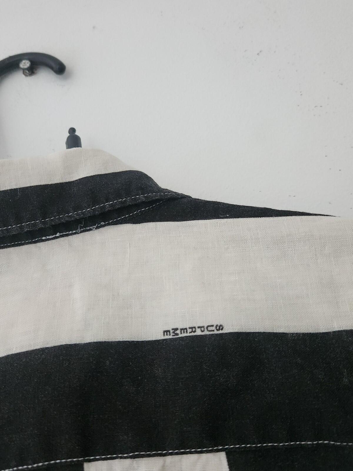 SS18 Supreme Wide Stripe Linen Shirt Black White Size M