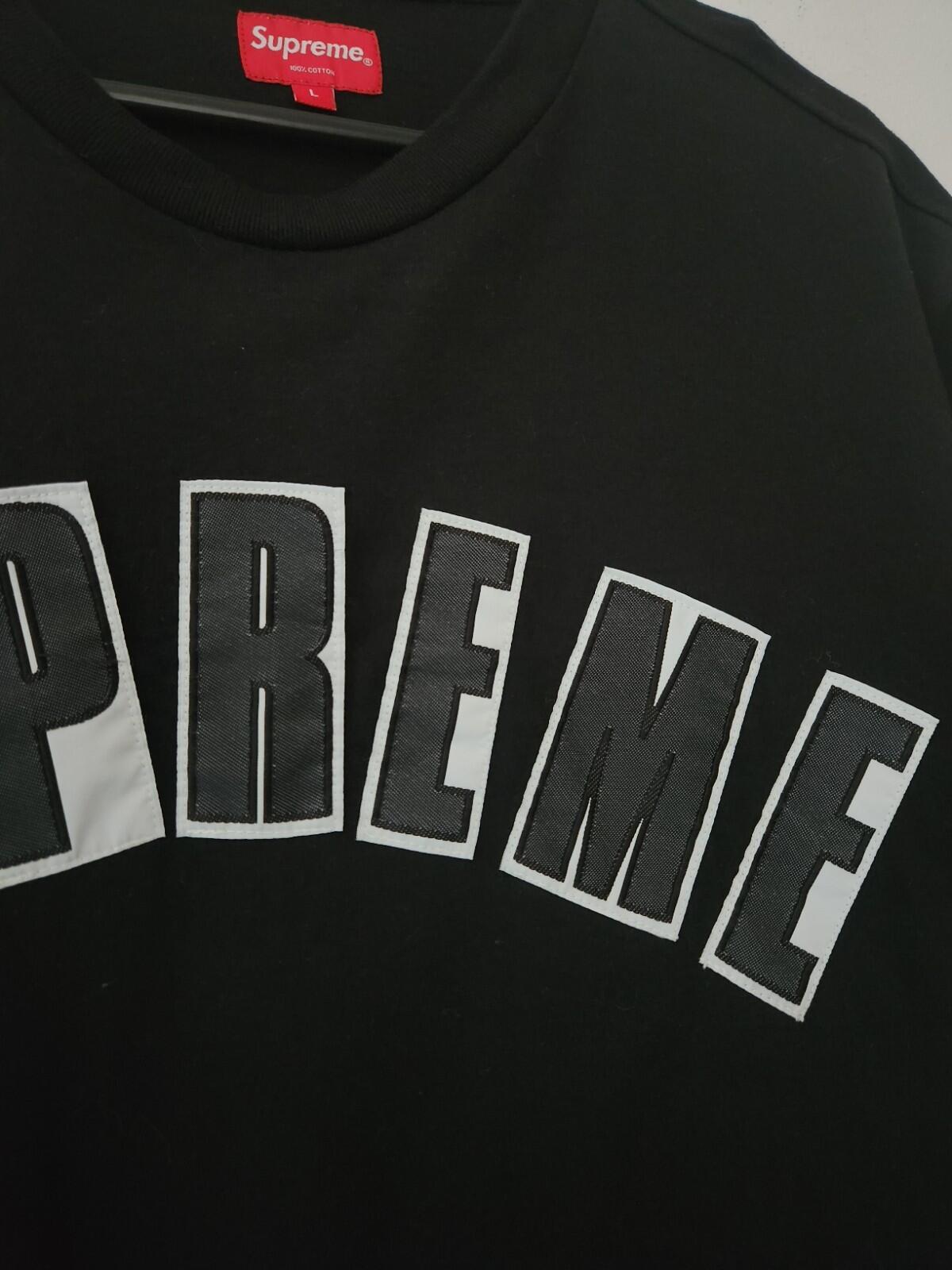 SS20 Supreme Arc Applique S/S Top Black Tee size L large T-Shirt