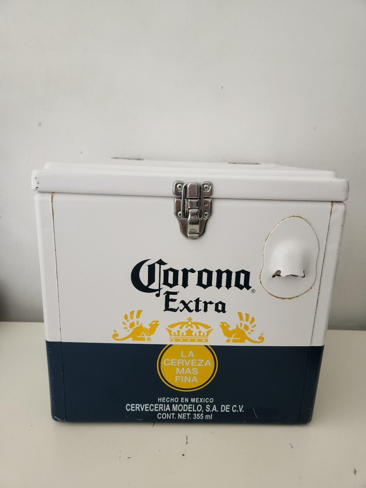 Official Corona 12 Beer Capacity Strong Aluminium Retro Cooler Ice Box Accessory