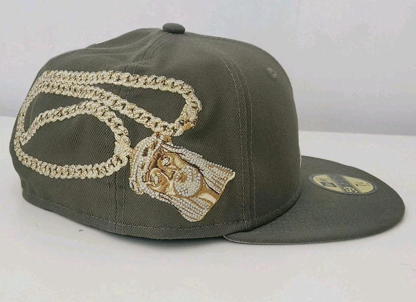 FW23 Supreme Jesus Piece S Logo New Era 59Fifty Hat Olive Size 7 1/4