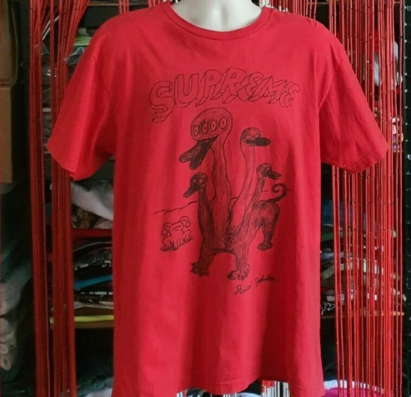 SS15 Supreme Daniel Johnston Camiseta Roja Talla XL
