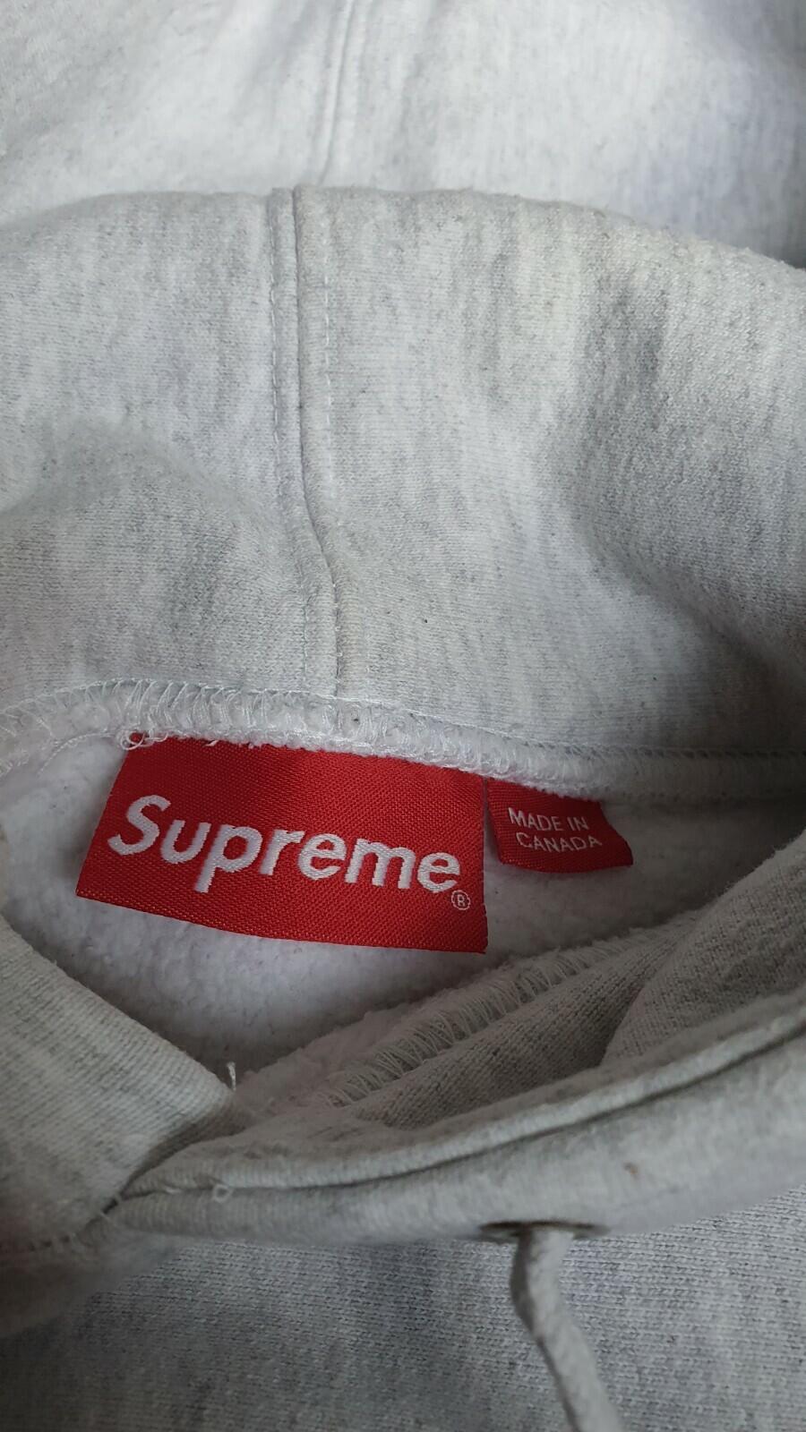 FW16 Supreme Color Blocked Arc Logo Kapuzenpullover Grau Größe XL