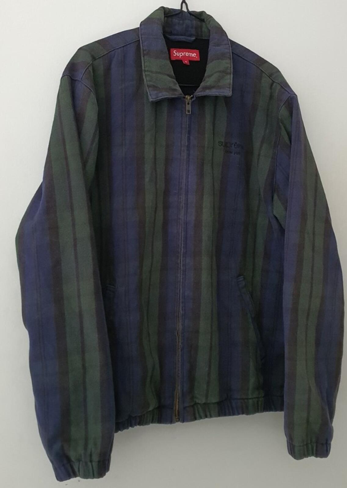 FW16 Supreme Denim Harrington size M medium plaid jacket