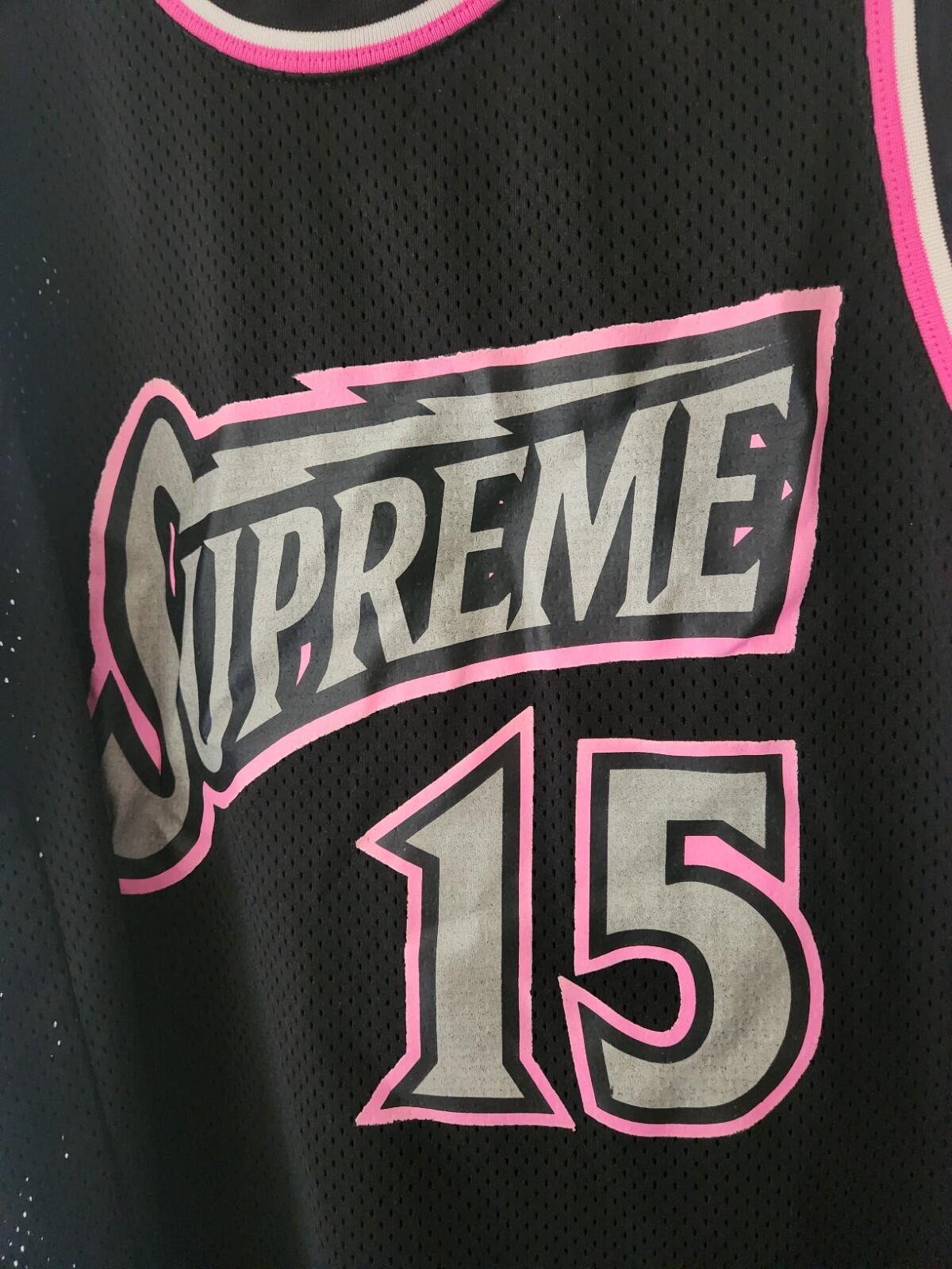 SS19 Supreme Rhinestone basketball jersey M medium Black sleeveless tank top