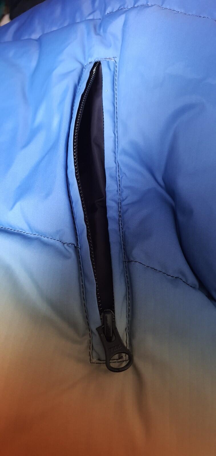 Chaqueta acolchada SS18 Supreme Gradient Puffy grande resistente al agua azul marino plumón de pato