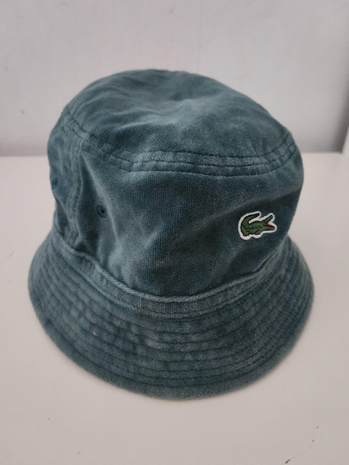 SS18 Supreme x Lacoste Velour crusher size M Medium Teal bucket hat