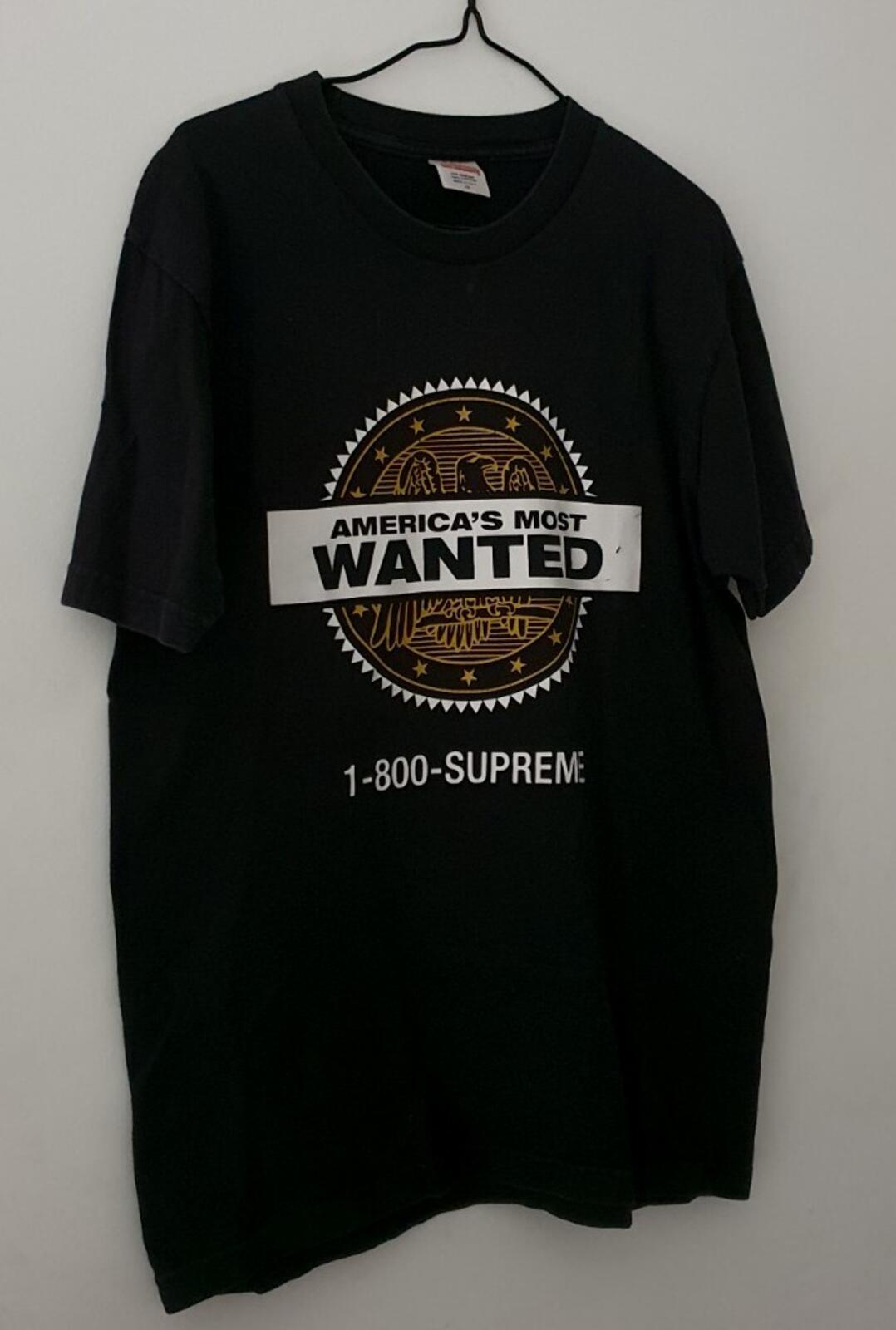 FW14 SUPREME Most Wanted Tee black t-shirt size L large Vintage 2014 Rare