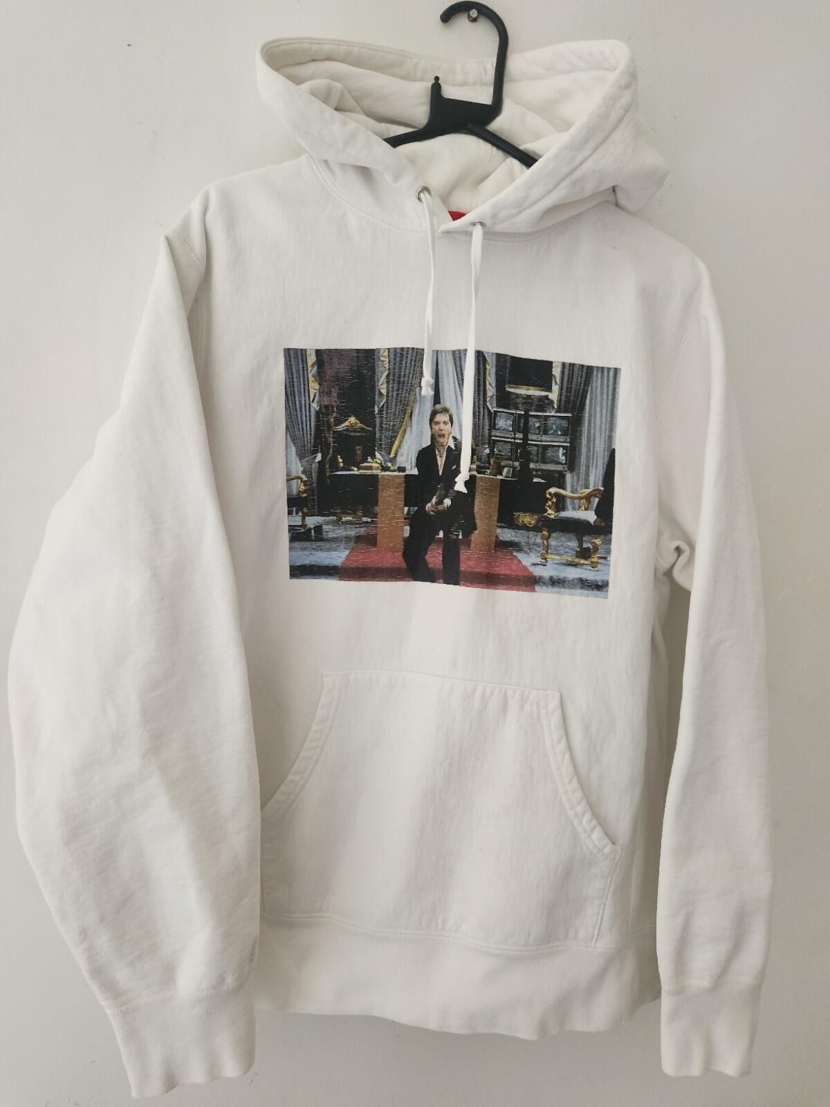 FW17 Supreme x Scarface Friend Kapuzenpullover Weiß Größe L
