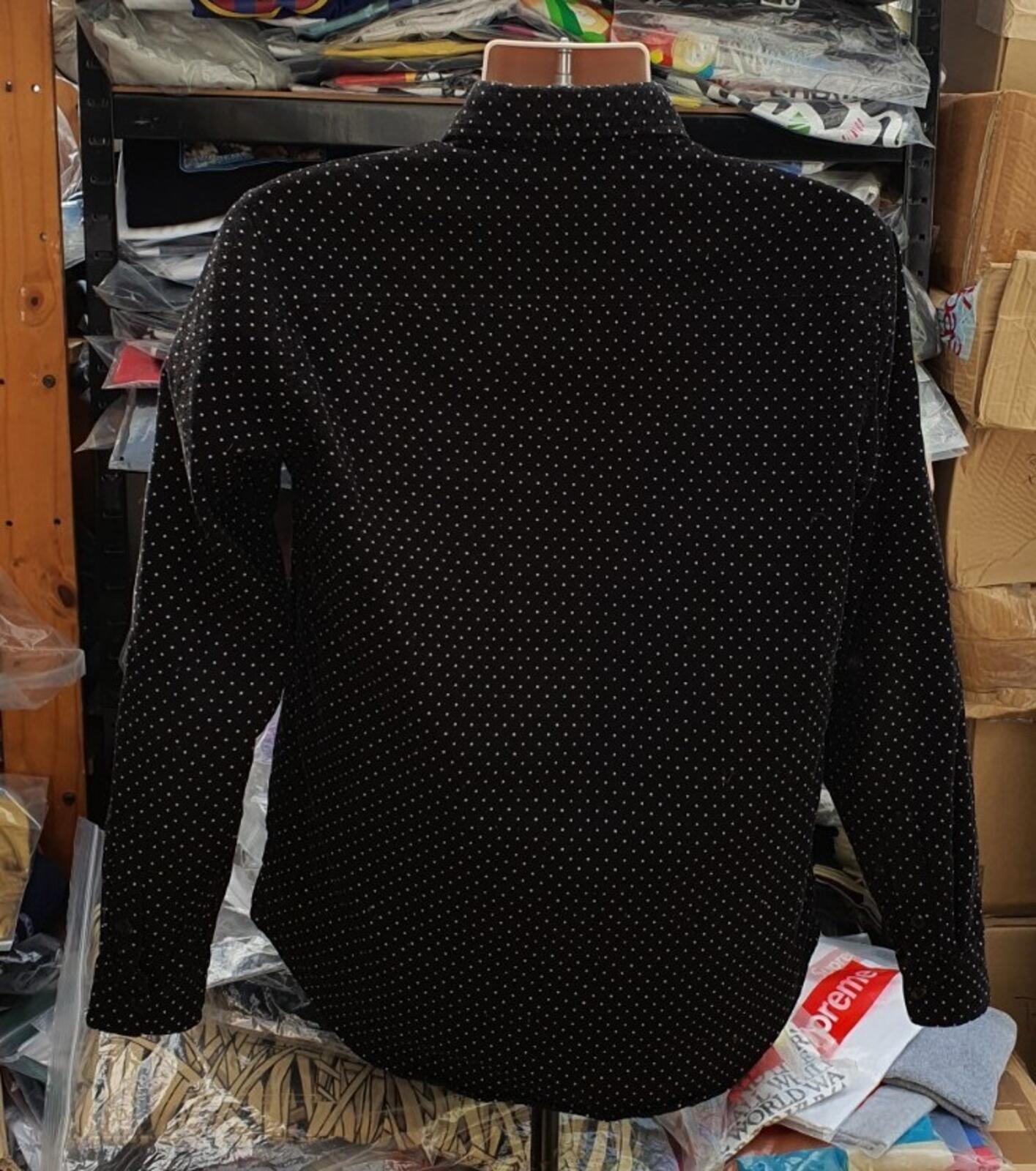 FW13 Supreme Corduroy Polka Dot Gestepptes Hemd Schwarz Größe M
